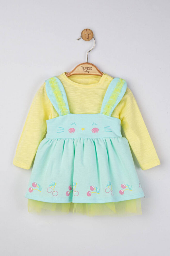 Set rochita cu bluzita pentru fetite Cirese Tongs baby Culoare Verde Marime 6 9 luni 3