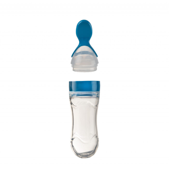 Lingurita cu rezervor pentru bebelusi BabyJem cu capac protectie 90 ml Culoare Albastru 6