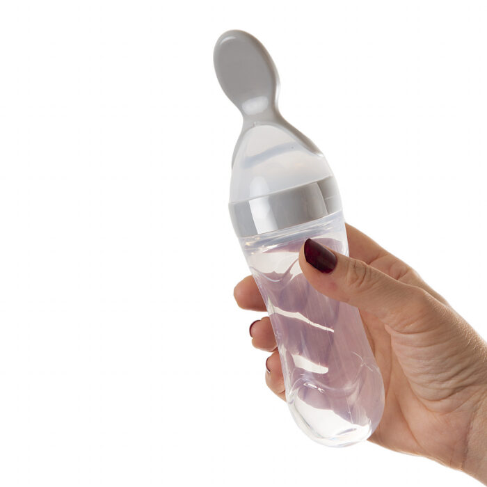 Lingurita cu rezervor pentru bebelusi BabyJem cu capac protectie 90 ml Culoare Albastru 7
